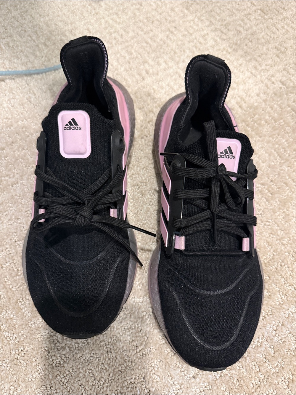 adidas Black and Pink Women's Running Sneakers